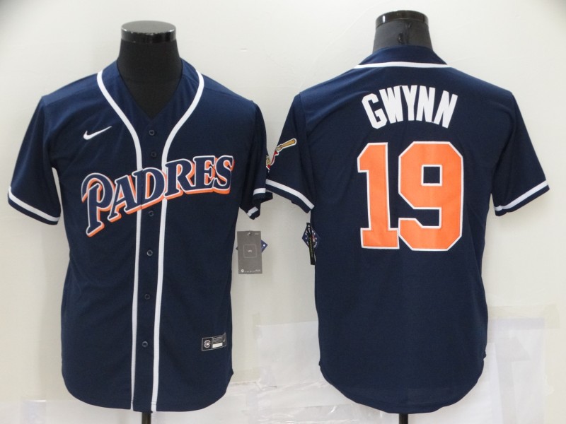 Men's San Diego Padres #19 Tony Gwynn Navy Cool Base Stitched Jersey Men's San Diego Padres #19 Tony Gwynn Navy Cool Base Stitched Jersey